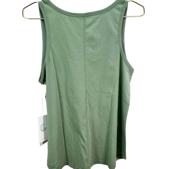 Johnny Was NWT Calmé Scoop Neck Curved Hem Tank Top in Sage Green Small - Picture 7 of 12
